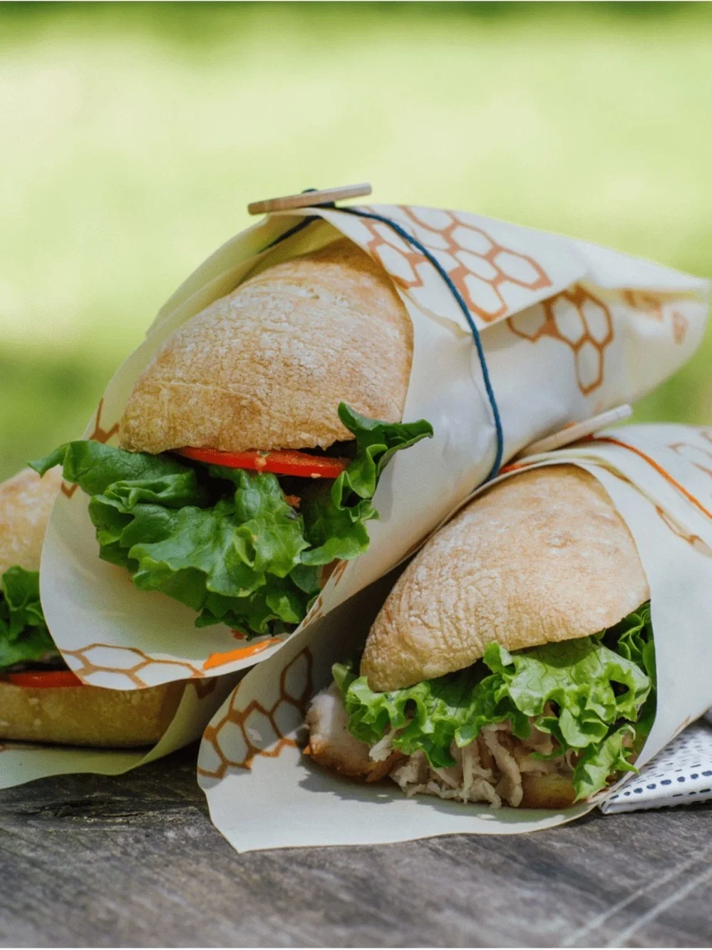 Bee’s Wrap Reusable Food Wrap - Cream with Honeycomb Design